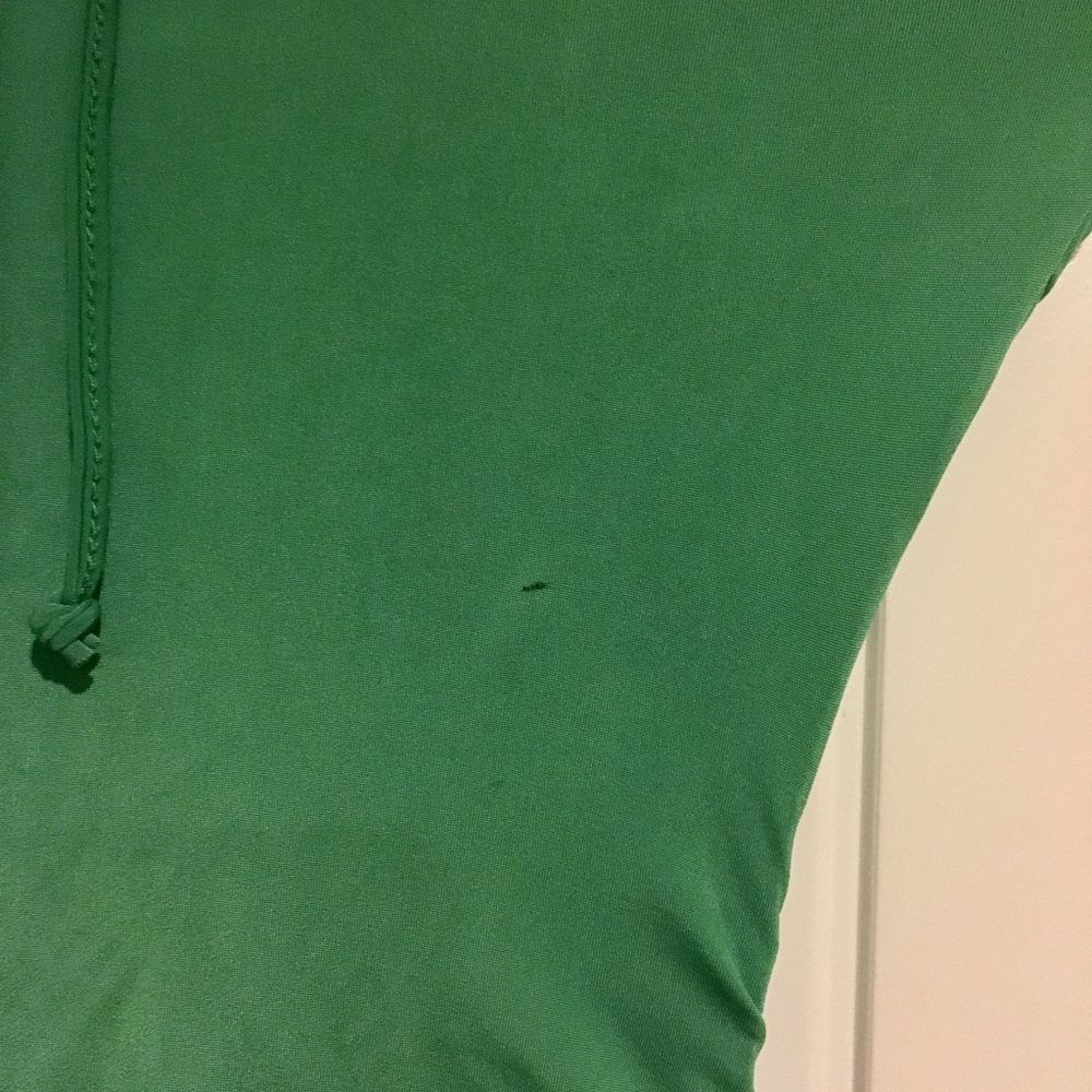 Green Asymmetrical Ruffle Women's Dress - Picture 5 of 7
